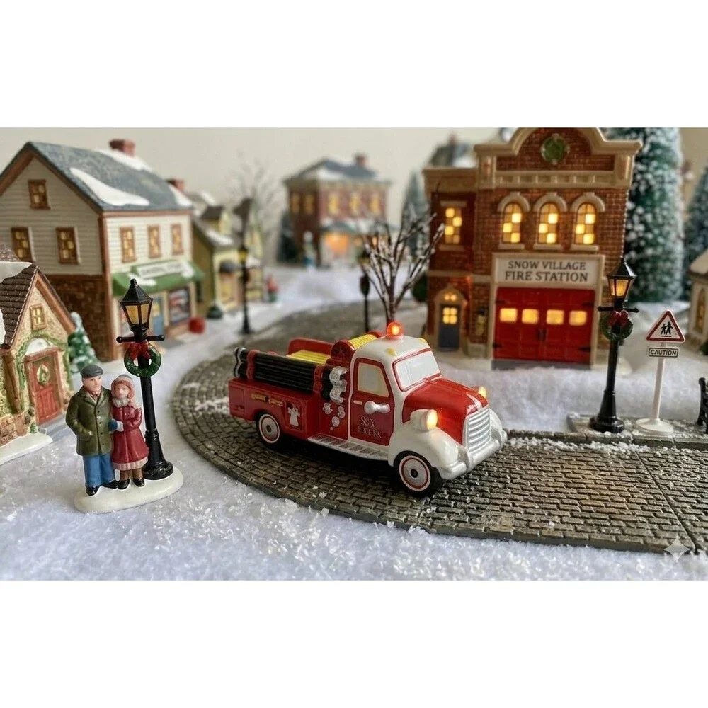 Vtg Department 56 Fire Truck w/ Working Lights 1998 #54952 NIB